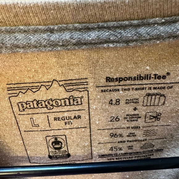 Patagonia Men's Short Sleeve Tee in Tan - Picture 3 of 3